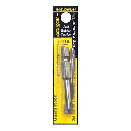 Eazypower Hex Bit, No. 2, Super Reduced, 2", PK2 77019