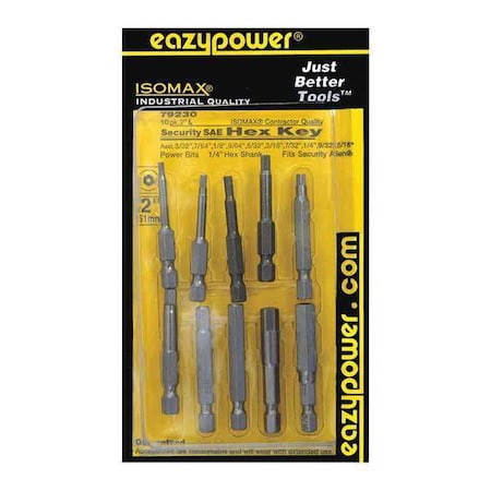 Eazypower Scurity Insrt Bit Set, 3/32-5/16", 10 pcs. 79230