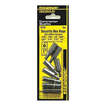 Eazypower Assorted Security Hex Key Set, 1