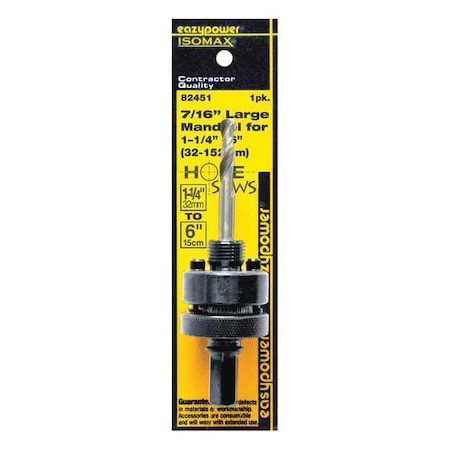 Eazypower Hole Saw Mandrel 1-1/4" to 6" 82451