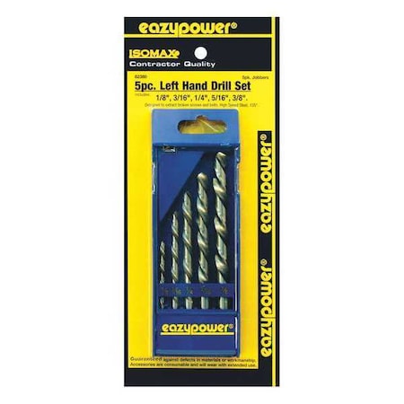 Eazypower Left Hand Drill Set, 1/8"-3/8", 5 pcs. 82380
