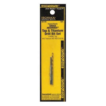 Eazypower Tap and Titanium Drill Set, 4-40NC, 2 pcs. 82730