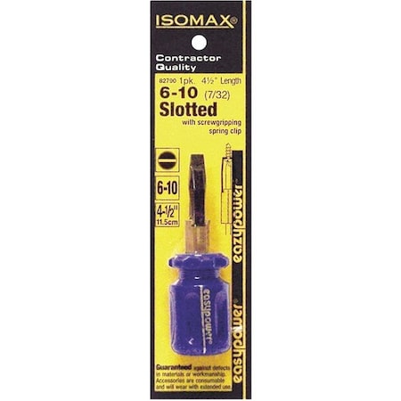 Eazypower Slotted Screwdriver, 7/32 No. 6-No. 10 Slotted 7/32" #6-10 82790