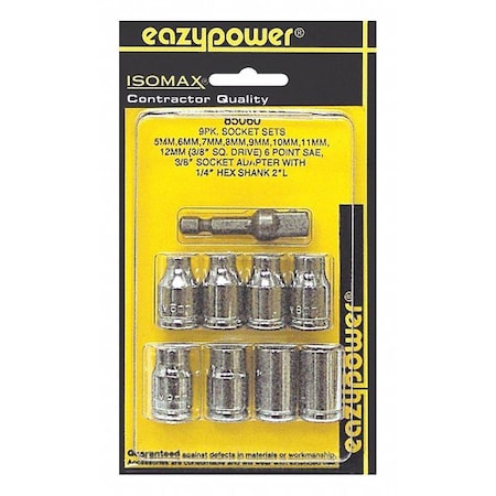 Eazypower Socket Assortment, 6 Pt, 9 pcs. 85060