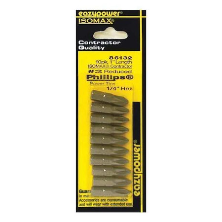 Eazypower Insert Bit, No. 2 Reduced, 1", PK10 86132