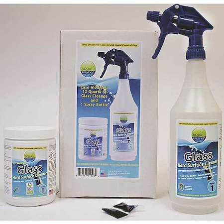 Aqua Chempacs Liquid Glass and Surface Cleaner, Trigger Spray Bottle 4-0980