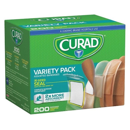 Curad Bandages, Assorted, PK200 CUR0800RB