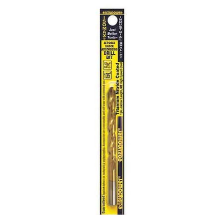 Eazypower 17/64" HSS TiN 135 Deg. Jobber Length Drill Bit, Shank Dia.: 3/8" 87083