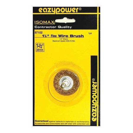 Eazypower Fine Wire Wheel Brush, 1-1/2", 1/4" Shank 87102