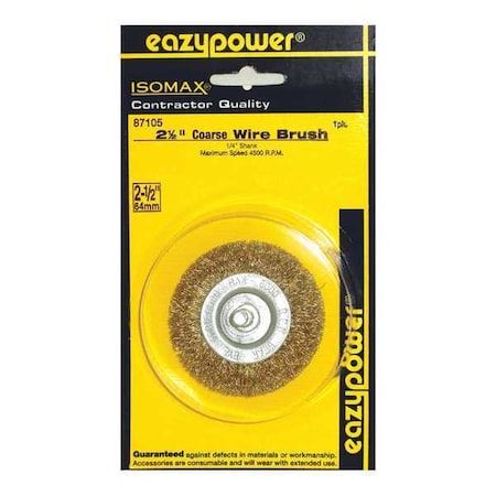 Eazypower Coarse Wire Wheel Brush, 2.5", 1/4" Shank 87105