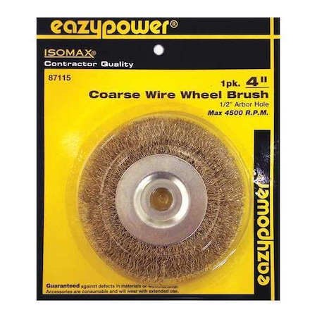 Eazypower Coarse Wire Wheel Brush, 4", 1/2" Bore 87115