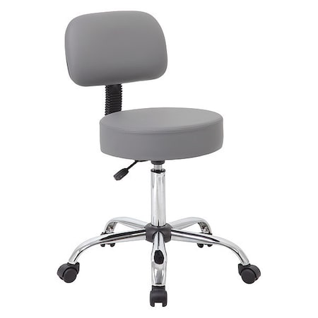 Boss Grey Caressoft Medical Stool W/ Back Cushion B245-GY