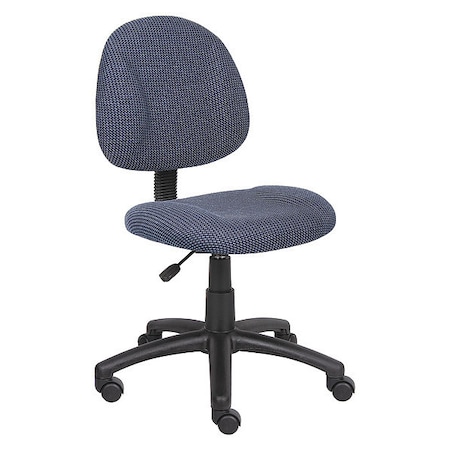 Boss BluePosture Deluxe Office Task Chair, 25 inW25"L40"H, Armless, PolyesterSeat, B315Series B315-BE