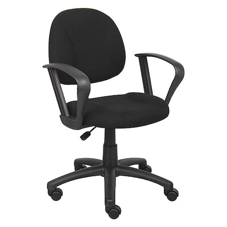 Boss B317 Posture Deluxe Office Task Chair, 25 in W 25" L 40" H, Loop, Tweed Seat B317-BK