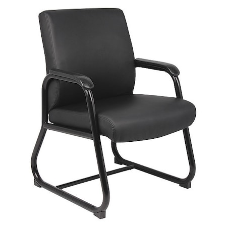 Boss Heavy Duty Guest Chair, Black Back, 23 in W 24" L 34" H, Fixed, Vinyl Seat B709