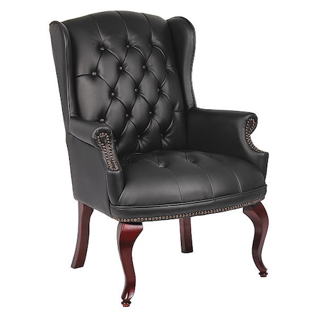 Boss Traditional Guest Chair, 29 in W 32" L 41-1/2" H, Fixed, Vinyl Seat B809-BK