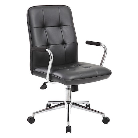 Boss B331 Modern Office Chair, Black Seat, 27" L 38-1/2" H, Handlebar, Vinyl Seat B331-BK