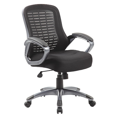 Boss Chair, Black Back, 25 in W 29" L 41" H, Loop, Mesh Seat B6756-BK