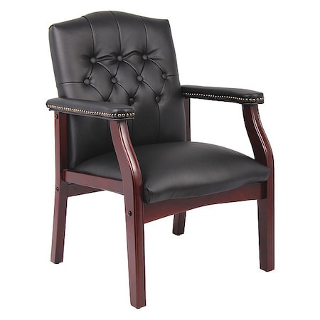 Boss Ivy League Guest Chair, Black Back, 24-1/2 in W 27" L 35-1/2" H, Fixed, Vinyl Seat B959-BK