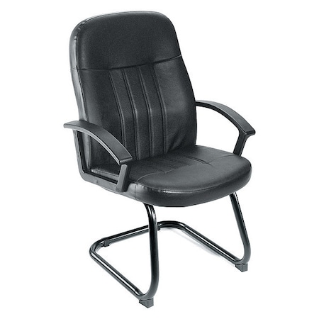 Boss Executive Chair, Black Back, 25-1/2 in W 26" L 41" H, Loop, Leather Seat B8109