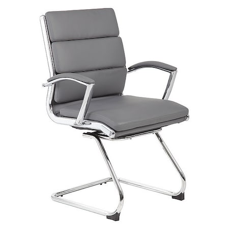 Boss Executive CaressoftPlus Chair with Metal Chrome Finish, Guest Chair B9479-GY