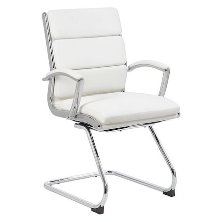 Boss Executive CaressoftPlus Chair with Metal Chrome Finish, Guest Chair B9479-WT