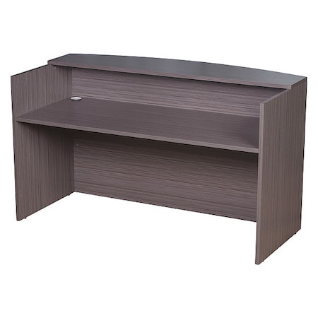 Boss Reception Desk Reception Desk, 71W x 30/36D x 42H, Driftw, Driftwood, Driftwood Base, Driftwood Frame N169-DW