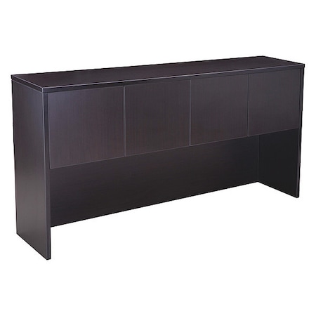 Boss Hutch With Doors, Mocha, 71"x15"x36", 15 in D X 36 in H, 71 in W X Wood N144-MOC
