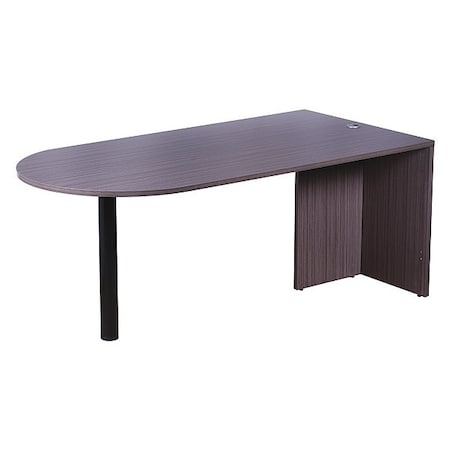 Boss Bullet Desk, Driftwood, 71" x 35", Driftwood Frame, Laminate Frame, Laminate Base, Driftwood Base N147-DW