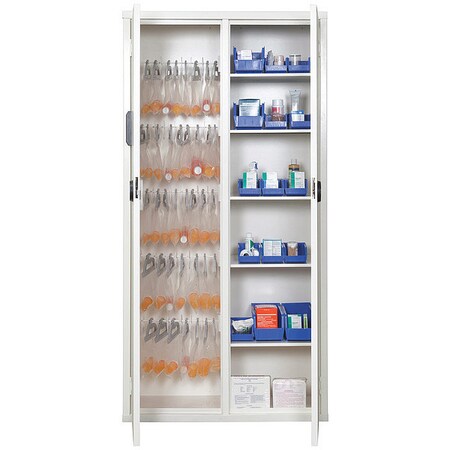 Fireking Medical Storage Cabinet, Cam Lock, 72" H, White 72MSC-RWT