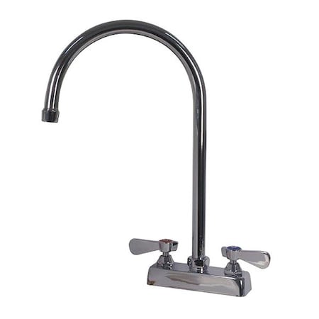 Advance Tabco Dual Handle Hands 4" OC Deck Mounted 8.5" Gooseneck, 4" Mount, Chrome plated K-55