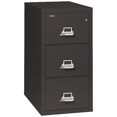 Fireking 20-13/16" W 3 Drawer File Cabinet, Black, Legal 3-2131-CBL