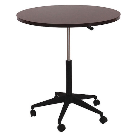 Boss Round Round Table, Mobile, 32", Mahogany, 38 in H, Mahogany N30-M