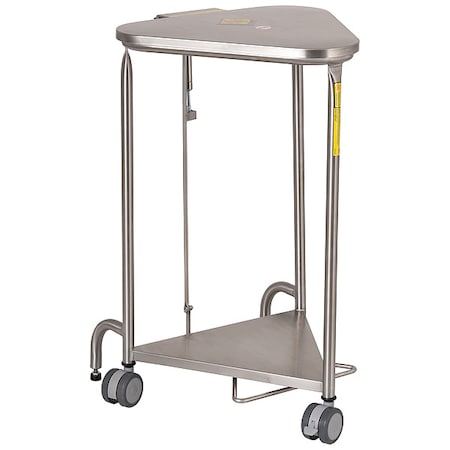 R&B Wire Products Deluxe Triangular Hamper with Quiet Closure Lid, Stainless Steel 669SS