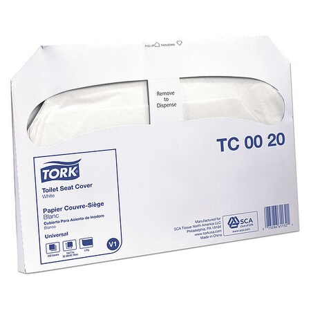 Tork Toilet Seat Cover, 14.5"x17", White, PK20 TC0020