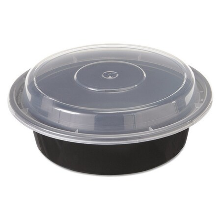 Pactiv VERSAtainers, 1-Comp, Black/Clear, 16o, PK6 NC718B
