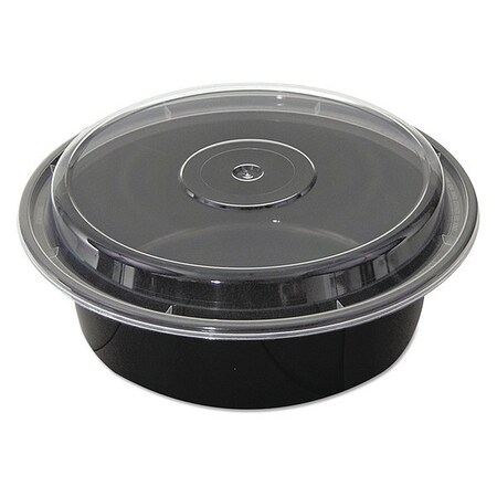 Pactiv VERSAtainers, Black/Clear, 32 oz., 7"D, PK24 NC729B
