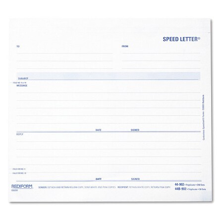 Rediform Speed Letters, 7x8 1/2, Three-Part, PK250 44902