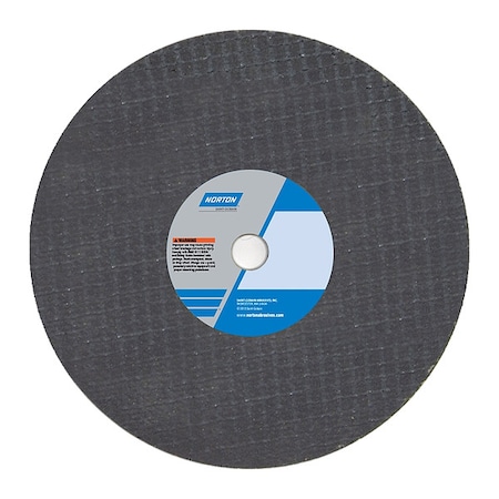 Norton Abrasives Cut-Off Wheel, Type 1, 6 in Dia, 0.0625 in Thick, 1/2 in Arbor Hole Size, Aluminum Oxide, 36 Grit 66252822969