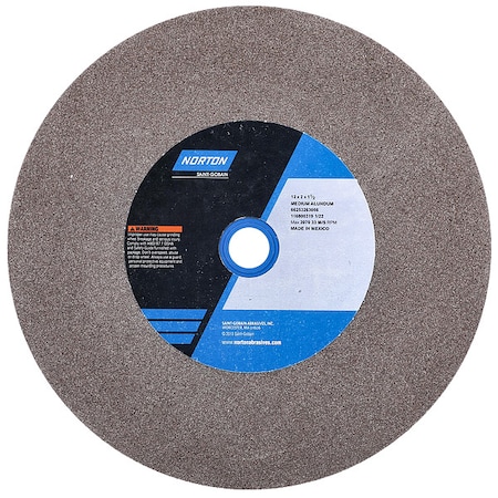Norton Abrasives Grinding Wheel, 12 in. Dia, AO, 24 G, Brown 66253263054
