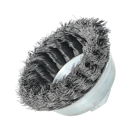 Zoro Select Cup Brush, 3 1/2"Dia, Carbon Steel Bristle 66254443235