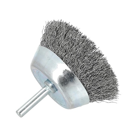 Zoro Select Cup Brush, 3"Dia., Carbon Steel Bristle 66254443343