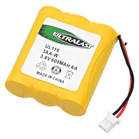 Ultralast Battery 3.6 Volt Nickel Cadmium Ultralast Cordless Phone Battery 3AA-W