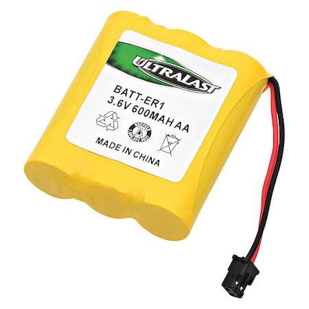 Ultralast Ultralast Battery - For Cordless Phone - Battery Rechargeable - 600 mAh - 3.6 V DC - 1-/ Pack BATT-ER1