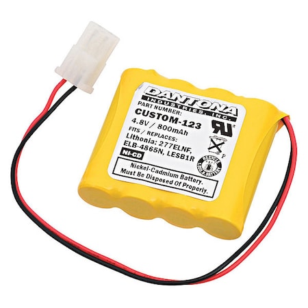 Dantona Battery 4.8 Volt Nickel Cadmium Dantona Emergency Lighting Battery CUSTOM-123