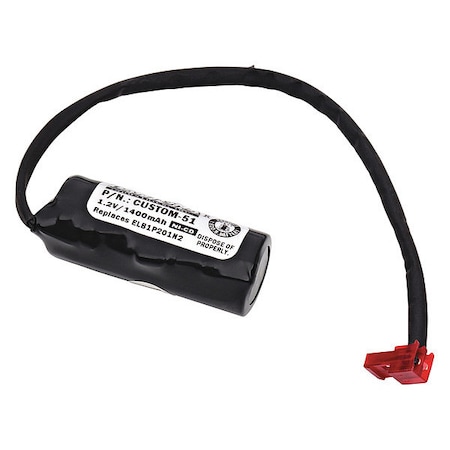 Dantona Dantona Battery - For Emergency Lighting - Battery Rechargeable - 4/5 A - 1200 mAh - 1.2 V DC - 1-/ Pack CUSTOM-51