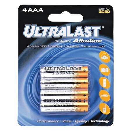 Ultralast Dantona Battery - AAA - 1.5 V DC - 4-/ Pack ULA4AAA