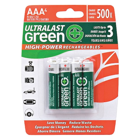 Ultralast Dantona Battery - Battery Rechargeable - 800 mAh - 1.2 V DC ULGHP4AAA