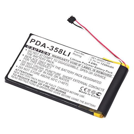 Ultralast Battery 3.7 Volt Lithium Polymer Ultralast GPS battery PDA-358LI