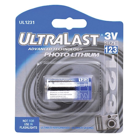 Ultralast Battery 3 Volt Lithium (CR) Ultralast Lithium Photo Battery UL1231